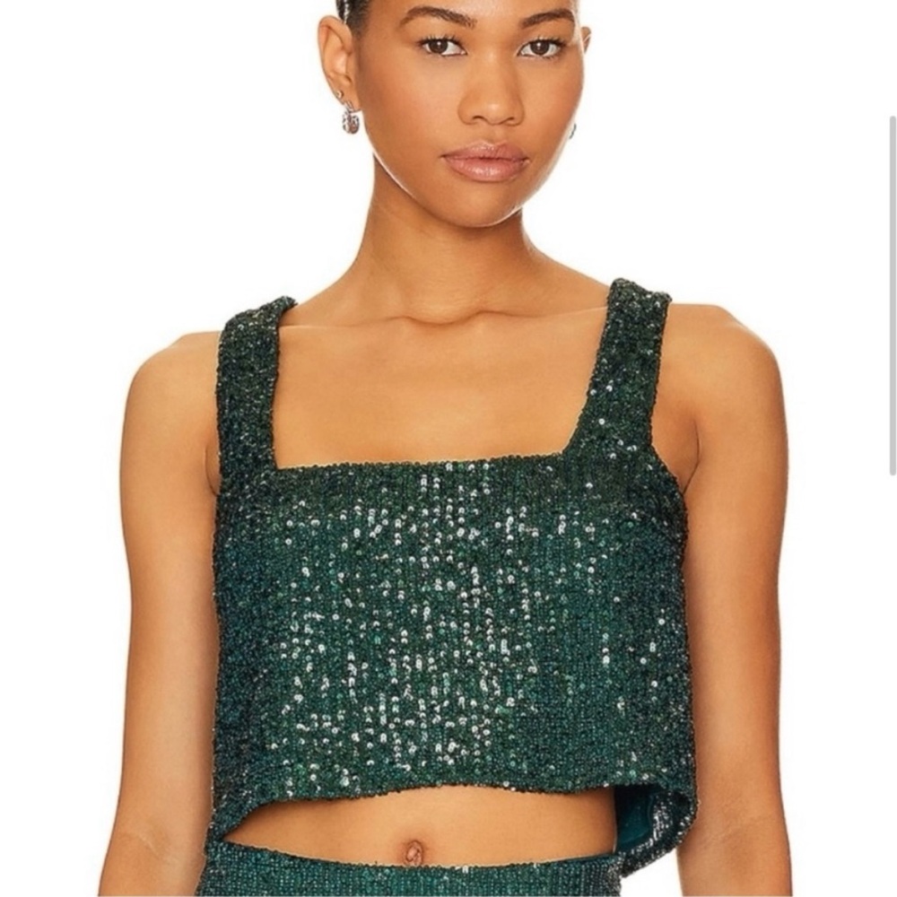 Show Me Your Mumu Tara Emerald Sequin Tank/Top
